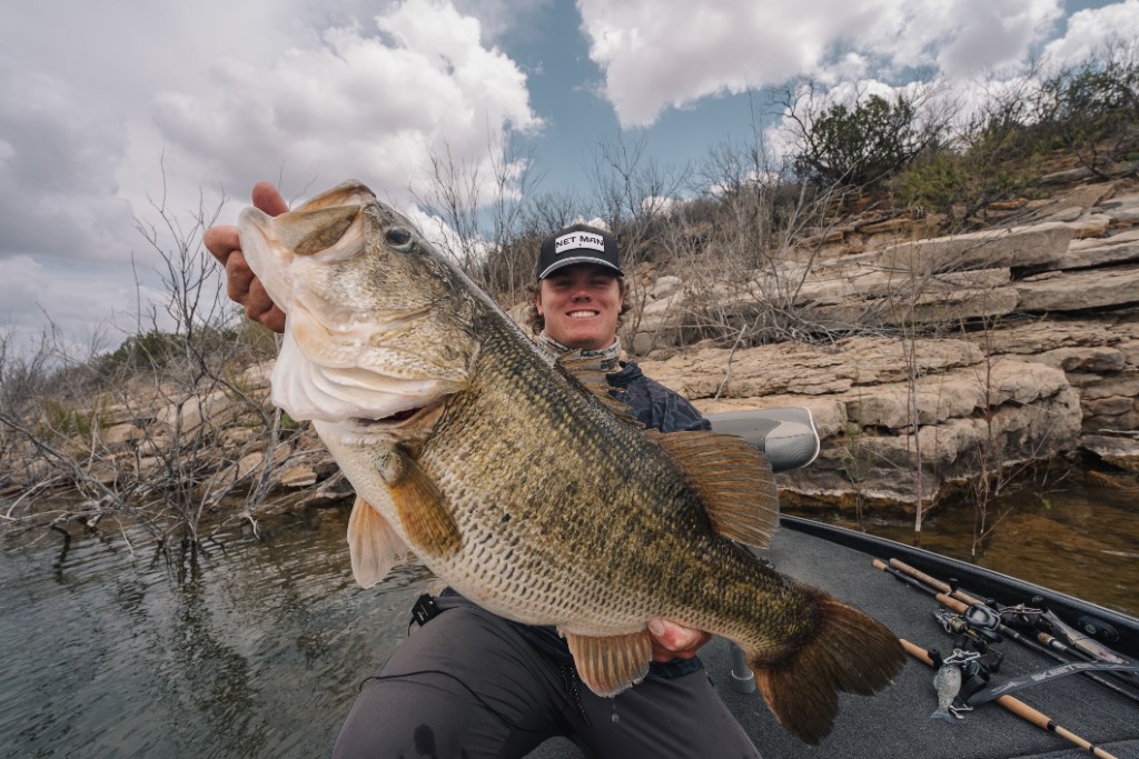 Trophy bass catch at the bluffs